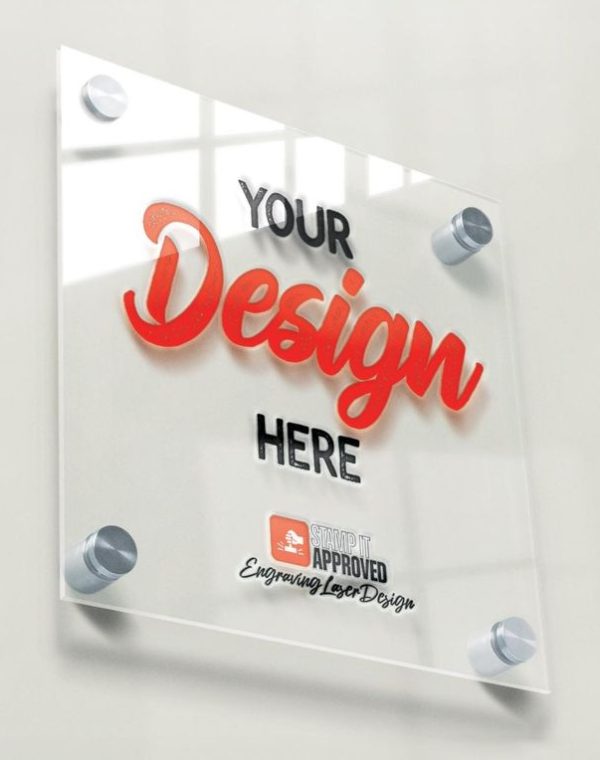 Custom Acrylic Business Sign_ UV Printed or Engraved Logo, Office Wall Decor