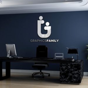 Free Professional 3D Minimalist Office Logo Mockup PSD