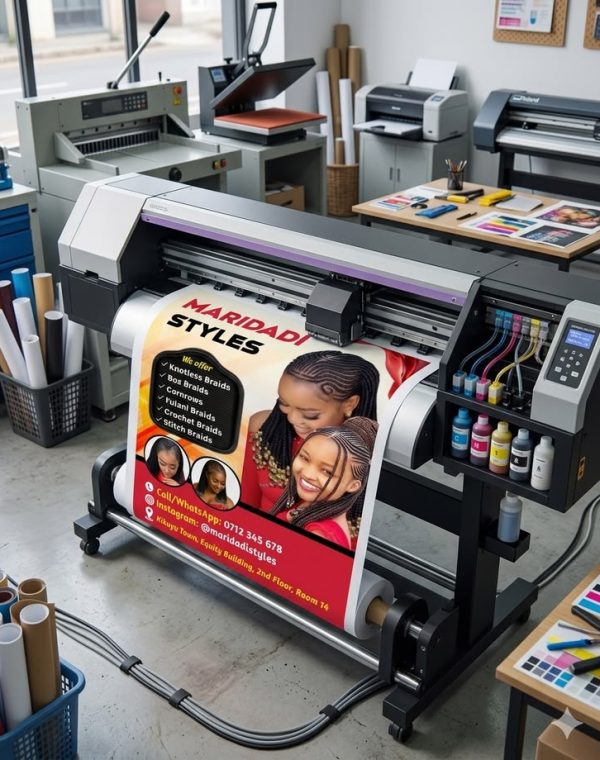 Large Format Printer Mockup for Custom Salon Banners
