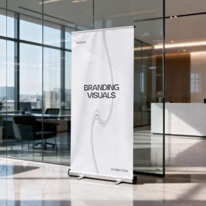 Realistic Roll Up Banner Mockup by Ramstudio2 _ Creative Market