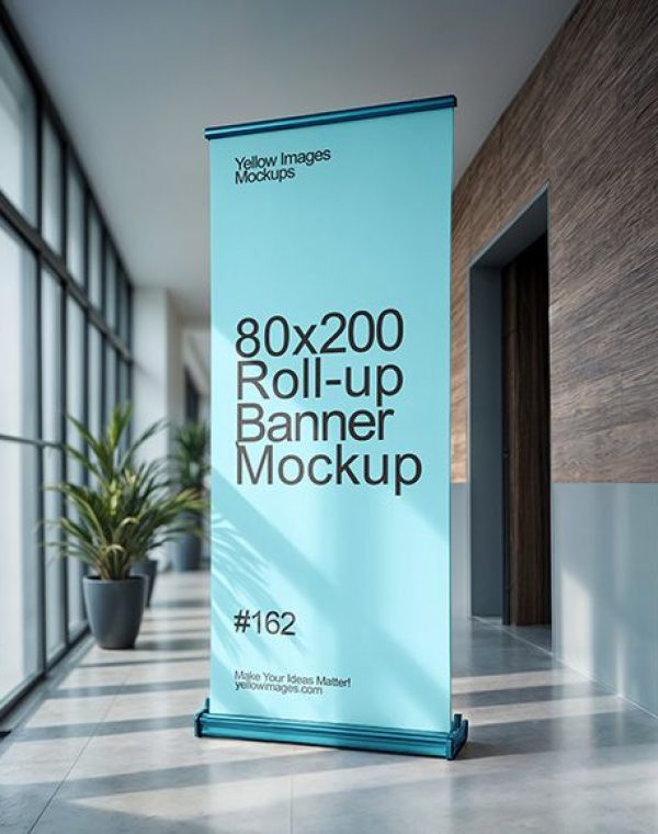 Roll-up Banner Mockup - PSD - 142365 _ Yellow Images